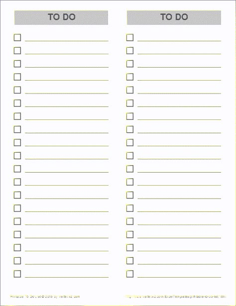 Free printable Simple To Do List (2 Columns) (PDF) from Vertex42.com Cricut Binder, Freebies Printable, Free To Do List, Event Checklist, Organization Templates, Work Management, Daily Planner Printables Free, To Do Checklist, Printable To Do List