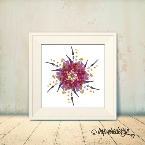 Mandala Graphic, Mandala Printable, Matching Prints, Flower Art Print, Mandala Print, Pressed Flower Art, Boulder Colorado, Flower Prints Art, Diy Printable