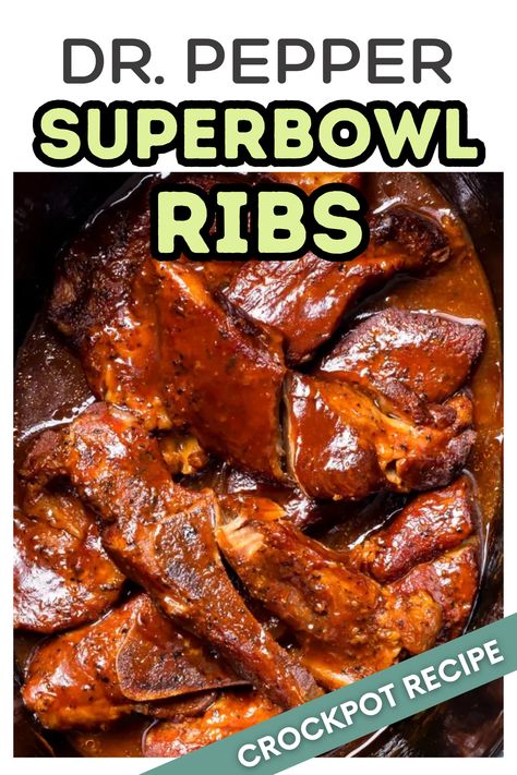 Treat your Superbowl crowd to the tastiest BBQ ever with our Easy and Best Crockpot Ribs! Tender, fall-off-the-bone ribs marinated in a delicious Dr Pepper sauce, these Crockpot Ribs will surely be a hit. Try our Instant Pot Dr Pepper Ribs recipe & Elevate your Superbowl BBQ ideas with us! Dr Pepper Slow Cooker Ribs, Instant Pot Ribs Dr Pepper, Dr Pepper Short Ribs, Dr Pepper Ribs Crockpot, Best Crockpot Ribs, Fall Of The Bone Ribs, Dr Pepper Ribs, Easy Winter Soups, Southern Comfort Recipes