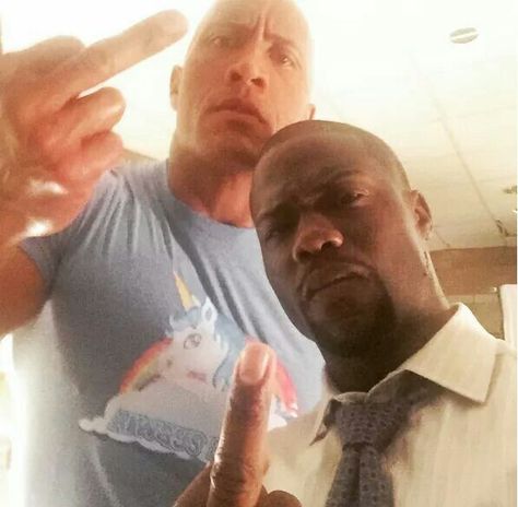 The Rock and Kevin Hart giving the finger Rude Customers, Kevin Hart, Character Collection, Business Person, The Rock