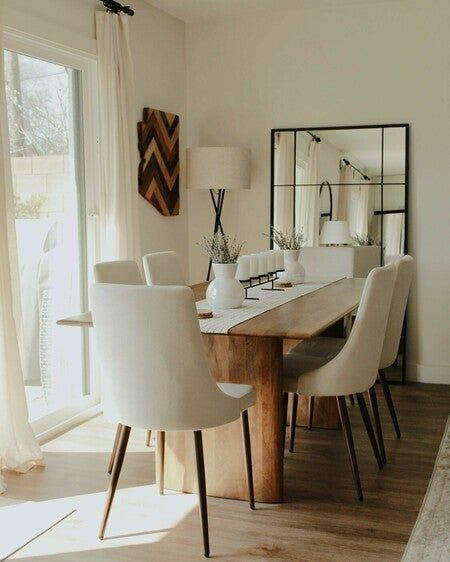 I just love this morning light ✨ Happy Saturday, friends! I hope you have a great weekend 🫶 Table: westelm Chairs: wayfair Mirror: kirklands #anton #westelm #table #diningroom #saturday #homedesign #homedecor #interiordesign #kirklands #wayfair #home #homegoodsfinds via @whitehouseonparadise West Elm Anton Dining Table, Anton Solid Wood Dining Table West Elm, Anton Dining Table, Wood Dining Table Room & Board Modern Furniture, Modern Dining Chairs Wood Room & Board Modern Furniture, Walnut Dining Table Room & Board Modern Furniture, Happy Saturday Friends, Have A Great Weekend, Solid Mango Wood