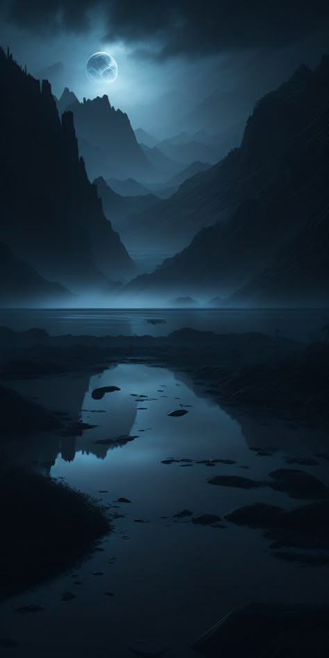 Light In Darkness Photography, Mysterious Backgrounds, Light And Dark Photography, Dark Light Aesthetic, Water Wallpaper Iphone, Dark Fantasy Background, Lake At Night, Lake Night, Dark Lake