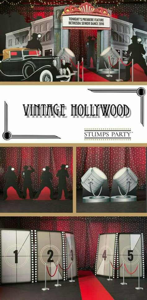 Vintage Hollywood Prom, Vintage Hollywood Theme, Birthday Surprise Ideas, Hollywood Prom, Oscars Party Ideas, Homecoming Themes, Surprise Ideas, Hollywood Party Theme, Prom Themes