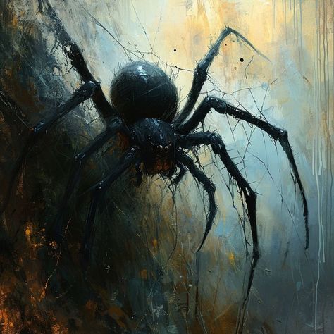 Halloween Spider Decorations, Spider Decorations, Creepy Drawings, Bug Art, Spider Art, Creepy Pictures, Fantasy Beasts, Creepy Art, Digital Art Tutorial