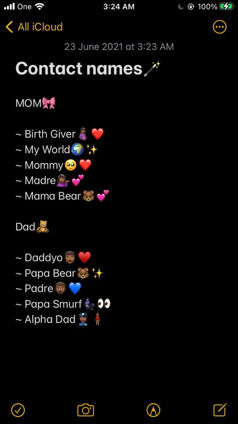 Mother Contact Names In Phone, Contact Names For Mother, Names To Call Your Mom, Mom Names For Contacts, Contact Name Ideas For Family, Names For Contacts, Contact Names For Dad, Contact Names For Mom, Contacts Names