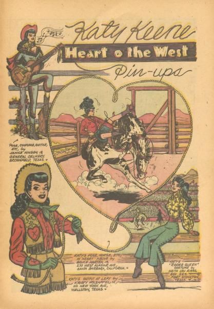 Katy Keene, Vintage Western Wear, Cowboy Aesthetic, Wilde Westen, Western Comics, Fashion Book, Vintage Cowgirl, Archie Comics, Tattoo Design Drawings