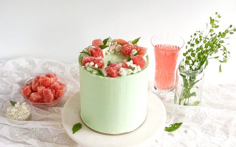 Lemon Mint Cake, Gluten Free Banana Pudding, Watermelon Cake Recipe, Gluten Free Lemon Cookies, Gluten Free Yellow Cake, Gluten Free Pound Cake, Mint Buttercream, Gluten Free Coffee Cake, Bbq Desserts