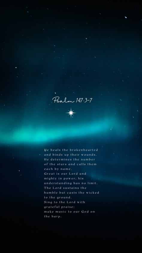 Bible verse scripture wallpaper Psalm 147:3-7 Website: https://mondaymorningfaith.weebly.com Instagram @mondaymorningfaith.podcast Podcast on Spotify: https://open.spotify.com/show/4hULETbeTvD1NgZSKpBpJp #god #jesus #scripture #scriptures #scriptureoftheday #bible #bibleverse #biblequotes #biblejournaling #bibleverses #bibleverseoftheday #biblequote #podcast #christianity #christianquotes #trustgod #christianliving #christianblogger #wallpaper #screensaver Psalm 147 3 Wallpaper, Psalm 147:3, Bible Quotes Aesthetic, Quotes For Peace, Quotes Short Deep, 300 Aesthetic, Quotes With Deep Meaning, Quotes Deep Motivational, Deep Motivational Quotes