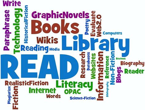 wordle READ-cool---use similar idea for book markers with a book page background- try and use just outlined words so students can color- use reading strategy words Welcome To Library Poster, Genre Signs For Library, Elementary Library Wall Quotes, Library Book Recommendation Display, Elementary Library Shelf Signs, Library Rules, School Library Decor, Library Bulletin Board, School Library Displays