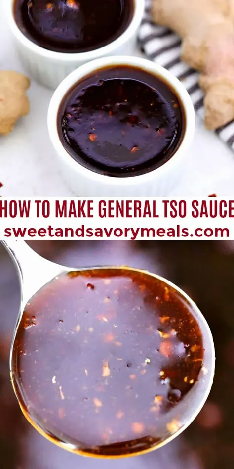 How to Make General Tso Sauce [video] - Sweet and Savory Meals General Tso Sauce Recipe Easy, General Tso Sauce Vegan, Best General Tso Sauce, General Tao Sauce Recipes, Healthy General Tso Sauce, General Tso Sauce Easy, General Tso's Sauce Recipe, General Tso Chicken Sauce Easy, Sweet And Spicy Asian Sauce