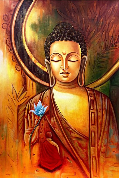 Buy New Buddha H Handpainted Paintings on Canvas Wall Art Painting without Frame Online in India - Etsy Buddha Art Painting Watercolors, Abstract Art Wall Painting, Buddha Mural Painting, Bhagwan Painting, Buddha Painting Acrylic On Canvas, Lord Buddha Paintings, Gautam Buddha Painting, Buddha Face Painting, Gautam Budh