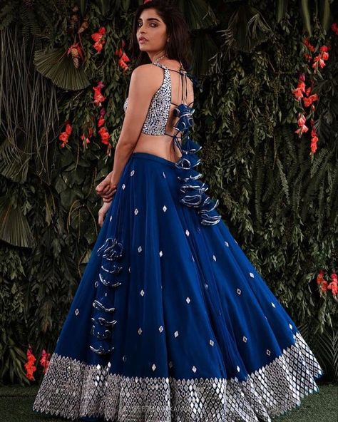 Mirror Work Lehenga Choli, Royal Blue Lehenga, Gown Dress Party Wear, Mirror Work Lehenga, Lehenga Choli For Women, Choli For Women, Lehenga Pattern, Indian Outfits Lehenga, Wedding Lehenga Designs