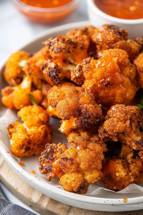 Crispy fried cauliflower with Parmesan and spices, perfect as a side dish or snack. Easy to make and packed with flavor! Califlower Recipes Deep Fried, Cauliflower Crisps, Fried Cauliflower Bites, Tempura Cauliflower, Breaded Cauliflower, Pastry Snacks, Deep Fried Cauliflower, Fried Chickpeas, Puff Pastry Snacks