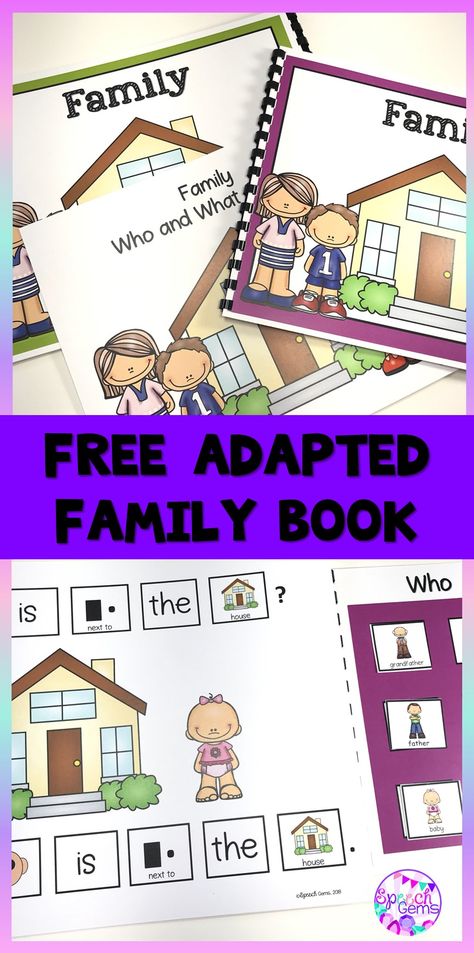 Family Language Activity Preschool, My Family Literacy Activities Preschool, Family Theme Books For Preschool, Word Family Books Free, Adapted Books Free, Preschool Family Theme, Word Family Books, Preschool Family, Free Family Activities