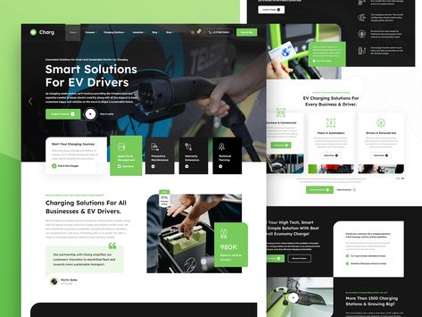 Beautiful Web Design, Real Estate Website Design, News Web Design, Ev Charging, Green Palette, Website Redesign, Web Design Trends, Smart Solutions, Website Inspiration