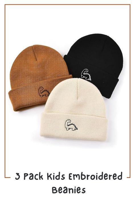 3 Pack Kids Embroidered Beanies for 0-3 Years. Made from high-quality materials, this baby beanie is soft, gentle on the skin, and crafted to withstand daily wear and tear, ensuring long-lasting comfort for your baby. The hat is designed to stay in place and cover your baby's ears, offering a secure fit and added protection against the cold breeze. #Baby #Beanie #Cute #Toddler #Winter #Hat #Knit #Boys #Girls #Warm #MomCare #WinterSafe #ColdGuard Toddler Winter Hat, Embroidered Beanies, Mom Care, Toddler Winter, Hat Knit, Winter Hat, Baby Fever, Baby Beanie, Knitted Hats