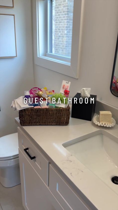 Guest Bathroom Set Up, Guest Bathroom Organization, Guest Bathroom Restock, Bathroom Restock, Catherine Benson, Honeymoon Fits, Guest Bathroom Essentials, Stone Bath Mat, Cottage Rose