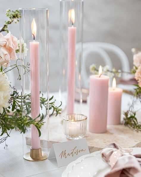 Loving this soft and feminine table styling featuring our Pillar and Dinner Candles in 'Pastel Pink'. @mawarrafunctions Venue @thesmallthingsco Table Décor + Styling @eventmerchantco Crockery, Cutlery + Glassware @fleurdelis.melbourne Florals @willowtreeevents Arbour, Plinths, Cake Stands + Sofa @lepetitjoliemelbourne Macarons  @t_withcake @seedandcoat @petitepaper.co  @creativedistinction  @tablearteventhire  @openairevents  @foxandhart  @neongardeneventhire @southernlightscandleco @monkeephoto Pink Pillar Candles, Pastel Pink Wedding, Coloured Pillar Candles, Shower Candles, Pink Taper Candles, Colored Taper Candles, Pillar Candles Wedding, Pastel Candle, Soft And Feminine