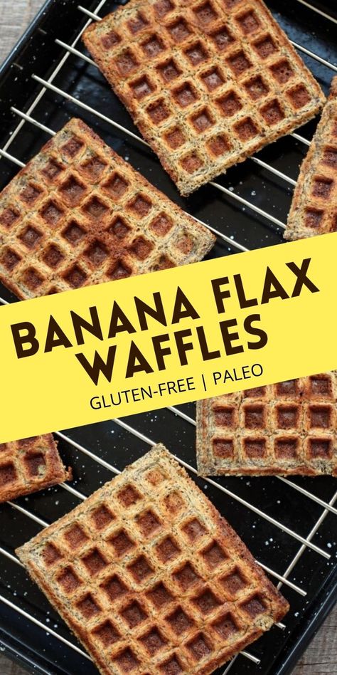 If you love bananas and waffles, you've got to make these deliciously fibre-rich gluten-free banana flax waffles. Perfect for breakfast or dessert! Only 5 ingredients needed | gluten free waffles | banana waffles | grain free waffles | waffle recipes | banana recipes | breakfast waffles | breakfast recipes | breakfast brunch ideas | gluten free brunch recipes #glutenfreewaffles #glutenfreebreakfast #glutenfreerecipes #wafflerecipes #bananarecipes #brunchrecipes Home Made Waffles Recipe, Banana Recipes Breakfast, Flaxseed Waffles, Home Made Waffles, Flax Waffles, Waffles Banana, Breakfast Brunch Ideas, Healthy Breakfast Recipes Clean Eating, Gluten Free Brunch Recipes