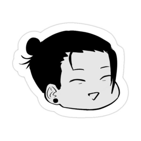 Decorate laptops, Hydro Flasks, cars and more with removable kiss-cut, vinyl decal stickers. Glossy, matte, and transparent options in various sizes. Super durable and water-resistant. Cute smol Geto smiling. Chatch him before he vanishes! Getou Suguru Sticker, Manga Stickers Printable, Cute Anime Stickers, Css Programming, Stickers Anime, Anime Sticker, Anime Paper, Black And White Stickers, Cute Laptop Stickers