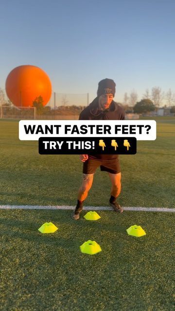 Cooper.coaching ⚽️ Coach on Instagram: "Want Faster Feet? Challenge yourself by completing this drill. To really improve your fast feet, try to get up to full speed then maintain that for as long as you can. This will push your leg speed. It’s called “time under tension” which will help to build your muscles and footwork. Message me the word “WORK” if you want me to send you more player specific drills or need help getting where you want to in ⚽️! (do NOT comment it, only send it to my Direc Soccer Footwork Drills, Soccer Footwork, Time Under Tension, Footwork Drills, How To Get Faster, Football Drills, Soccer Drills, Soccer Life, Soccer Skills