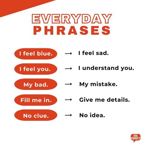 Some examples of everyday phrases in English! . . . #learnenglish #Vocabulary #englishphrases #learnenglishonline #englishlearning Phrases English, Everyday English, Learning English Online, English Phrases, May 13, Learn English, Vocabulary, On Instagram, Quick Saves