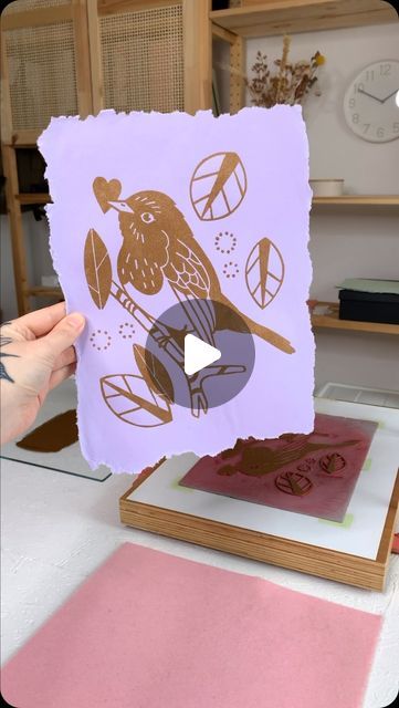 Cute Linocut Prints on Instagram: "Printing on colored paper is so fun! 😍 The beautiful copper looks even more shiny on purple, don’t you think? ✨  If you want to start out with linocut yourself check out my online course for linocut beginners which is on sale right now! I’d be happy to guide you through the whole process in my online course! It shows and explains to you step by step what to do next, how to do it and why! It also involves trouble shooting. It’s fully packed with information. If you want to learn how to print with multiple blocks, this course is for YOU! Let’s start your journey 🥳  www.anna-hermsdorf.de/en/onlinecourse to learn more about what it all includes.  🎨 Discover all the steps and techniques to create colorful linocuts in over 50 videos. 📦 Get a list of suggest Cute Linocut, Colored Paper, Linocut Prints, Online Course, Linocut, Over 50, Online Courses, You Think, Thinking Of You