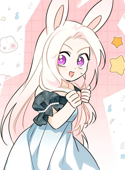 Anime Bunny Oc, Little Rabbit And The Big Bad Leopard, Manhwa Women, Bunny Drawing, Symbiotic Relationships, Human Form, Chibi Drawings, Anime Hair, Girls Characters