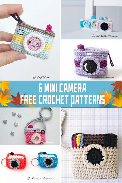 Check out these 6 mini camera crochet patterns! They're perfect for capturing memories in a unique and creative way. #crochetpatterns #DIY Camera Crochet, Diy Schneemann, Crochet Cat Toys, Christmas Basket, Crochet Angel, Knitting Paterns, Valentines Day Baby, Crochet Daisy, All Free Crochet