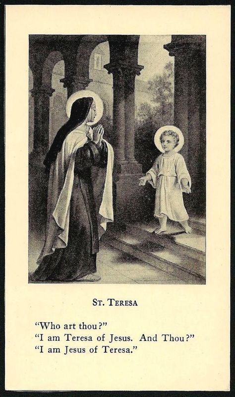 St Theresa Of Avila, Theresa Of Avila, Carmelite Saints, Saint Teresa Of Avila, St Teresa Of Avila, Teresa Of Avila, Saint Therese, Vintage Holy Cards, St Teresa