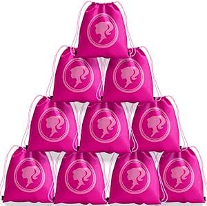 12Pcs Party Drawstring Bags Suitable for Pink Theme Party, Party Favor Bags Suitable for Pink Birthday Decoration, Kids Party Favor bags Set Pink Theme Party, Hot Pink Gifts, Pink Birthday Decorations, Pink Party Theme, Pink Party Supplies, Goodie Bags For Kids, Barbie Birthday Party, Barbie Theme, Pink Theme