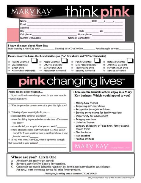 Think Pink Survey for the Mary Kay Career Opportunity | Salon Roast Chat Mary Kay Survey, Mary Kay Recruiting, Mary Kay Hostess, Mary Kay Printables, Mary Kay Opportunity, Mary Kay Office, Mary Kay Sale, Mary Kay Career, Selling Mary Kay