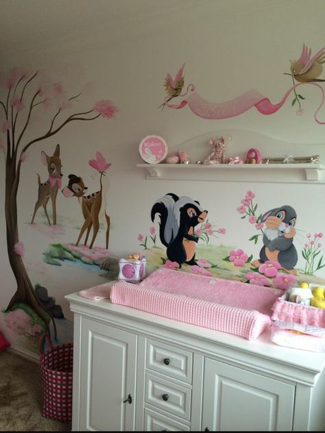 Bambi Nursery, Disney Playroom, Disney Baby Rooms, Disney Baby Nurseries, Bambi Baby, Deco Disney, Baby Room Themes, Disney Nursery, Baby Room Inspiration