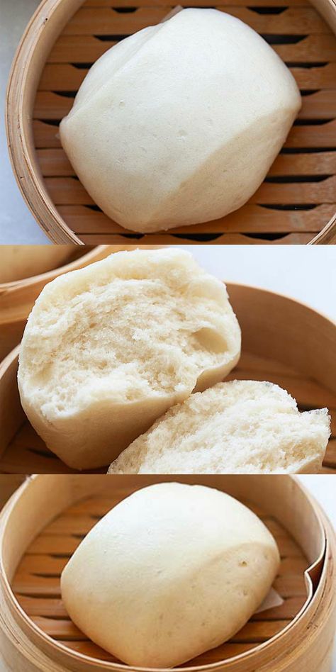 Cruller Recipe, Chinese Steam Bun Recipe, Steamed Buns Recipe, Chinese Pastries, Buns Recipe Easy, Steam Buns Recipe, Chinese Steamed Buns, Steamed Bao Buns, Takeout Recipes