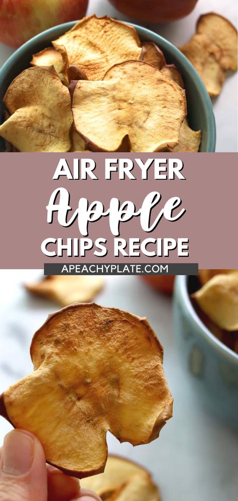 Air Fryer Apple Chips are so satisfying! These apple chips are fresh, nutritious and delicious. No additional ingredients needed. Air fryer apple chips only take about 20 minutes to cook. One apple is perfect for this recipe. If you choose to air fry a couple of apples, I recommend doing them in batches. There is no need to peel or core the apple. Leaving the core will give you whole apple slices. Once the chips are air fried, you can de-seed them and easily eat around the core. Apple Chips Air Fryer, On The Road Snacks, Airfryer Recipes Easy, Airfryer Recipes Healthy, Air Fryer Apple Chips, Tefal Air Fryer, Chips Air Fryer, Air Fryer Chips, Apple Chips Recipe