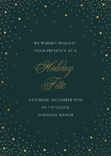 Customize 'Modest Dazzle' Holiday Party Invitation online and send via email, text message, or a shareable link. Instantly track deliveries and opens, and message recipients. Holiday Ads, Modern Classic Wedding Invitations, Online Party Invitations, 100 Day Celebration, Holiday Party Invitation, Belated Birthday Card, Christmas Invitation, Kids Birthday Themes, Winter Wonderland Party