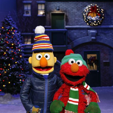 Elmo on Twitter: "Bert, it's cold outside! We've got to go play! Ha ha ha ❄️☃️ https://t.co/lRGFhDA1Uq" / Twitter Bert And Ernie Costume, Christmas Morning Quotes, Elmo Puppet, Beto Y Enrique, Blues Clues Characters, Elmo Christmas, Sesame Street Christmas, Sesame Street Muppets, Puppet Master