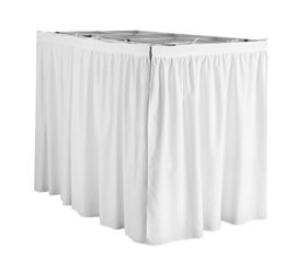 Extended Dorm Sized Bed Skirt Panel with Ties - White (For raised or lofted beds) Dorm Bedding Twin Xl, Dorm Bed Skirts, College Bedding, Stylish Bedroom Design, Dorm Storage, College Bedroom, Dorm Organization, Cool Dorm Rooms, College Dorm Room Decor