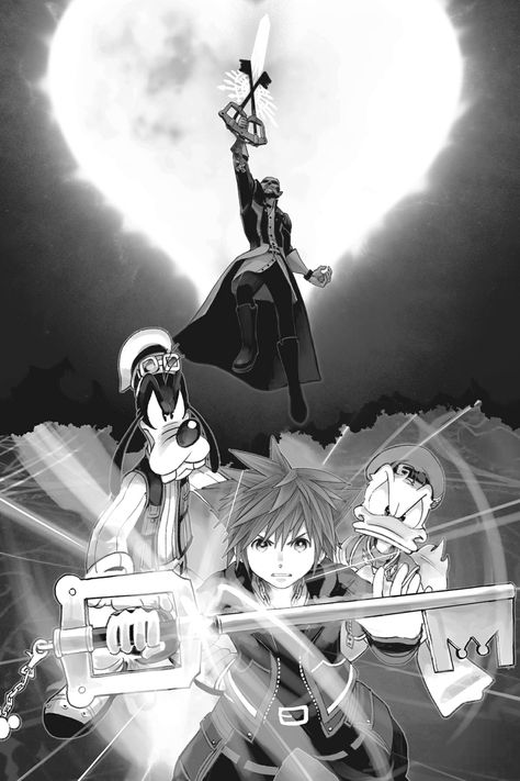 Kingdom Hearts Manga Panels, Donald Kingdom Hearts, Kingdom Hearts Manga, Kilala Princess, Video Game Drawings, Kingdom Hearts 1, Sora And Kairi, Disney Kingdom Hearts, Kingdom Hearts Fanart