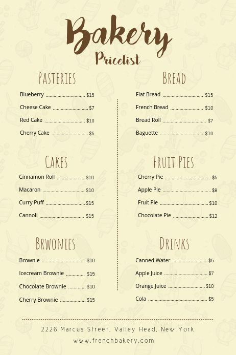 Bakery Price List Template, Cake Price List Template, Baking Menu Design, Cake Price List Design Templates Free, Bake Sale Poster Ideas Signs, Cake Menu Ideas, Baking Price List, Bake Sale Ideas Packaging, Cake Menu Design Ideas