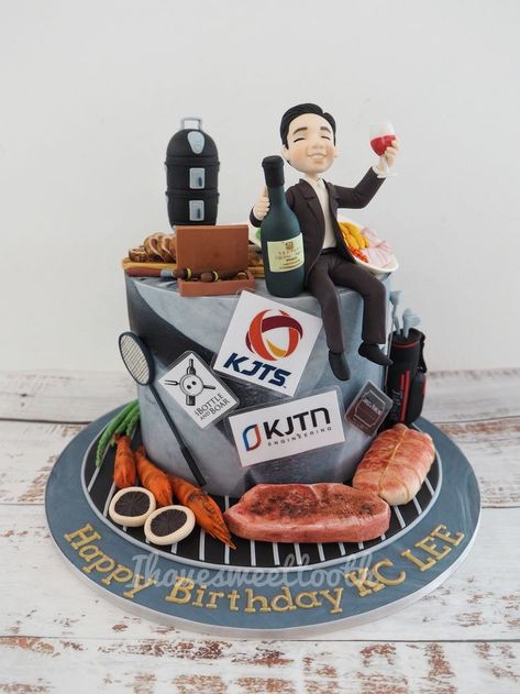 Custom Cake: Custom figurine Businessman #ihavesweettooth #ihstfondantcakes #cookieartistmalaysia #cakeartistmalaysia #igcakes #sayajualkek #ihavesweettooth #klbaker Business Man Birthday Cake, Business Man Cake Ideas, Cake For Boss Men, Cake For Businessman, Business Man Cake, Birthday Cake For Boyfriend, Diy Cakes, Bachelorette Cake, Cake For Boyfriend