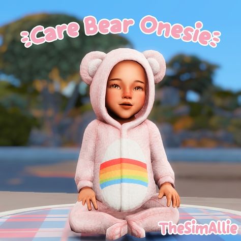 ꕥ Care Bear Onesie ꕥ | TheSimAllie on Patreon Care Bear Onesie, Infants Cc, Infant Cc, Four One Direction, Sims 4 Toddler Clothes, Bear Onesie, Sims Baby, The Sims 4 Pc, Sims 4 Children