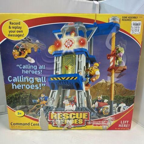 NEW 1999 Fisher Price Rescue Heroes Command Center 72955 SEALED Rescue Heroes, Fischer Price, Bee Toys, 2000s Nostalgia, Nostalgic Toys, Marvel Comics Wallpaper, All Hero, Command Center, Toy Shop