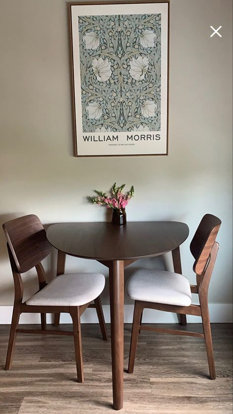 Half Circle Table Kitchen, Mid Century Breakfast Table, Small Dining Apartment Ideas, Half Circle Kitchen Table, Small Circle Table Kitchen, Small Dinette Sets, Mid Century Modern Small Dining Table, Half Round Dining Table, Breakfast Table Small Space