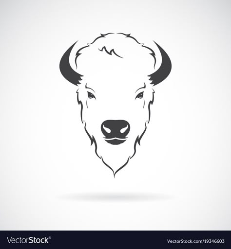 Buffalo Painting Easy, Buffalo Face Tattoo, Bison Drawing Easy, Buffalo Drawing Simple, Buffalo Head Drawing, White Buffalo Tattoo, Bison Head Tattoo, Buffalo Head Tattoo, Bison Tattoo Ideas