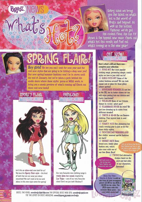 2000s Childhood Aesthetic, Bratz Tv Show, Bratz Magazine, Bratz Wallpaper, Channel Aesthetic, Magazine Diy, Y2k Magazine, Card Fonts, Nostalgia Fashion