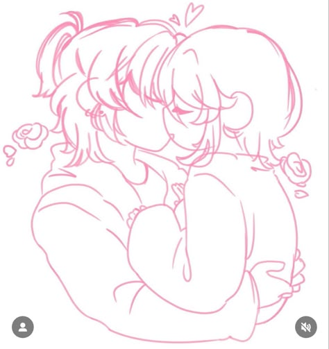 Anime Drawing Poses Couples, Chibi Lesbian Couple Base, Cute Kissing Drawing, Husband And Wife Art Drawing, Poly Poses Drawing, Mistletoe Kiss Drawing, Anime Poses Reference Couple Kiss, Cute Reference Poses Couple, Drawing Templates Couple Cute