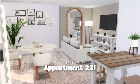 Sims 4 Small Apartment, Stackable Furniture, Loft Wall, Apartment Walls, Cc Mods, Ikea Living Room, Green Couch, Apartment Layout, Urban Loft