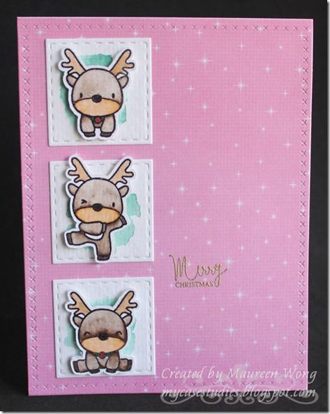 Reindeer Cards, Regalos Ideas, Mama Elephant Cards, Mama Elephant Stamps, Reindeer Card, Reindeer Games, Purple I, Mama Elephant, Christmas Cards To Make