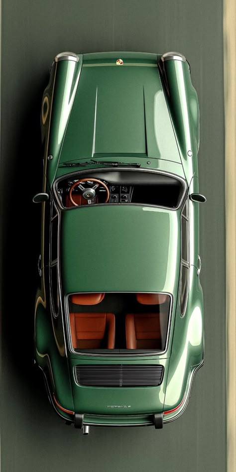 Green 4k Wallpaper, Olive Green Porsche, Car Top View, Green Porsche, Vintage Sports Cars, Vintage Porsche, Porsche Carrera, Classy Cars, Super Luxury Cars